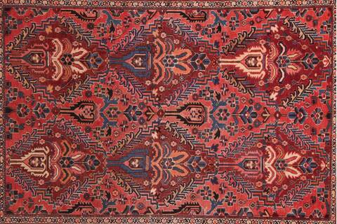 Bakhtiar Red Hand Knotted 98 X 124  Area Rug 400-16814 Image 1