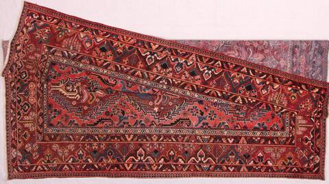 Bakhtiar Red Hand Knotted 98 X 124  Area Rug 400-16814 Image 2