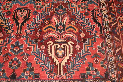 Bakhtiar Red Hand Knotted 98 X 124  Area Rug 400-16814 Image 9
