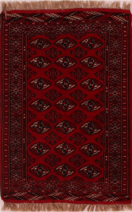 Turkman Red Hand Knotted 44 X 50  Area Rug 400-16821 Image 0
