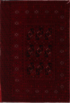 Persian Turkman Red Rectangle 2x3 ft Wool Carpet 16826