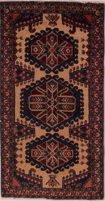 Arak Beige Hand Knotted 33 X 63  Area Rug 400-16840 Image 0
