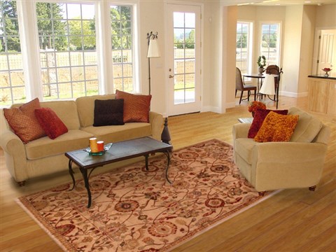 Pishavar Beige Hand Knotted 61 X 87  Area Rug 400-16843 Image 4
