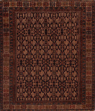 Shirvan Blue Square Hand Knotted 4'0" X 4'6"  Area Rug 400-16844