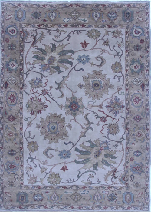 Mahal Beige Hand Knotted 68 X 94  Area Rug 250-16853 Image 0