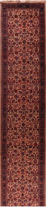 Mashad White Runner Hand Knotted 37 X 257  Area Rug 400-16890 Image 0