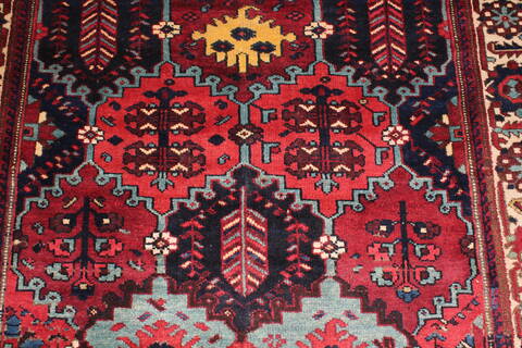 Bakhtiar Multicolor Runner Hand Knotted 51 X 96  Area Rug 400-16892 Image 6
