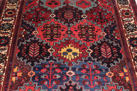 Bakhtiar Multicolor Runner Hand Knotted 51 X 96  Area Rug 400-16892 Image 3