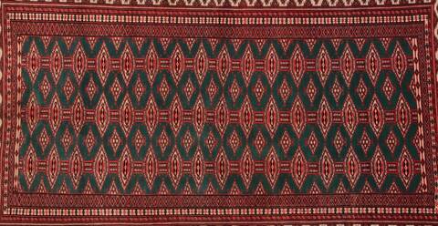 Turkman Red Hand Knotted 46 X 69  Area Rug 400-16916 Image 1