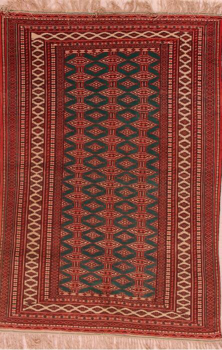 Turkman Red Hand Knotted 46 X 69  Area Rug 400-16916 Image 0
