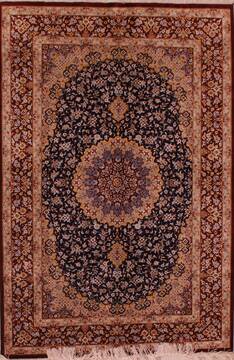 Persian Qum Blue Rectangle 3x5 ft Silk Carpet 16934