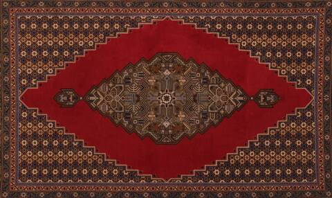 Qum Red Hand Knotted 46 X 69  Area Rug 400-16938 Image 1