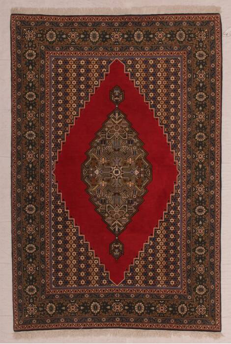 Qum Red Hand Knotted 46 X 69  Area Rug 400-16938 Image 2