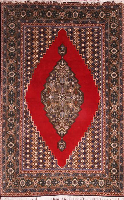 Qum Red Hand Knotted 46 X 69  Area Rug 400-16938 Image 0