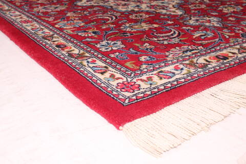 Qum Red Runner Hand Knotted 27 X 64  Area Rug 400-16943 Image 1