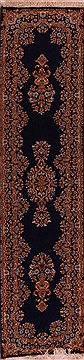 Persian Kerman Blue Runner 10 to 12 ft Wool Carpet 16946