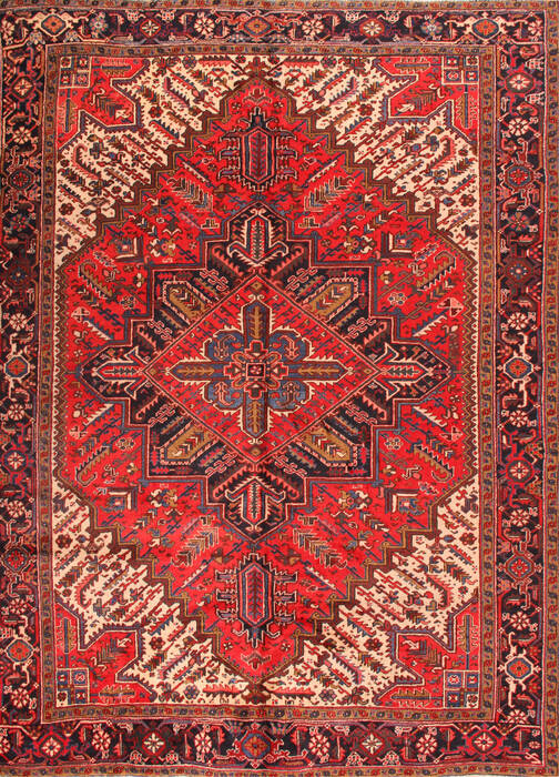Heriz Red Hand Knotted 89 X 118  Area Rug 400-16953 Image 0