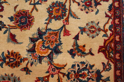Kashan White Hand Knotted 90 X 1211  Area Rug 400-16954 Image 10