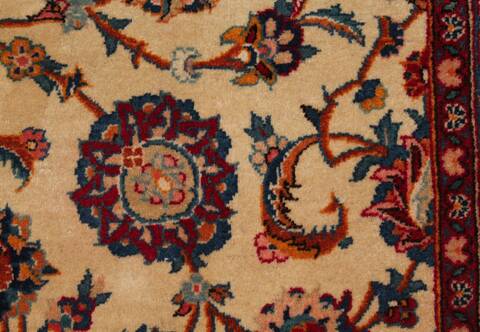 Kashan White Hand Knotted 90 X 1211  Area Rug 400-16954 Image 11