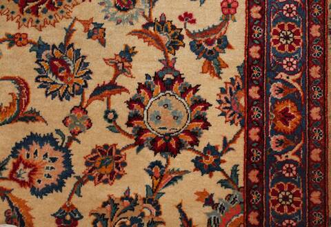 Kashan White Hand Knotted 90 X 1211  Area Rug 400-16954 Image 14
