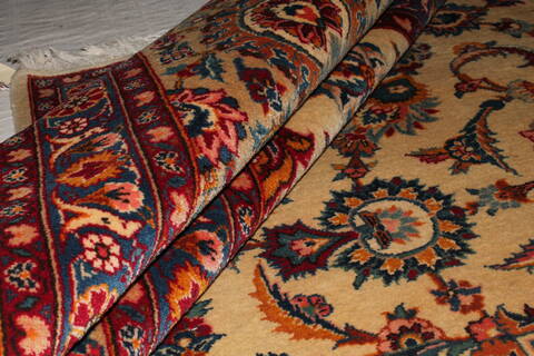 Kashan White Hand Knotted 90 X 1211  Area Rug 400-16954 Image 27