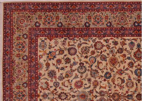 Kashan White Hand Knotted 90 X 1211  Area Rug 400-16954 Image 30
