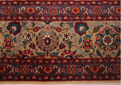 Kashan White Hand Knotted 90 X 1211  Area Rug 400-16954 Image 6