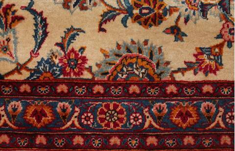 Kashan White Hand Knotted 90 X 1211  Area Rug 400-16954 Image 8