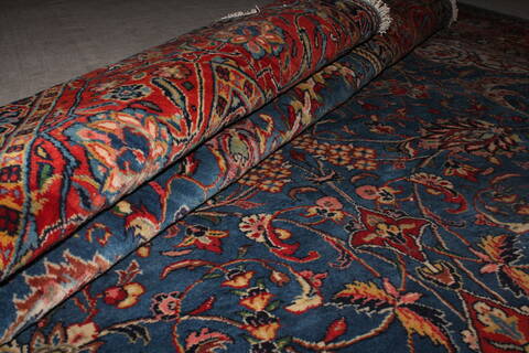 Sarouk Blue Hand Knotted 76 X 125  Area Rug 400-16970 Image 1