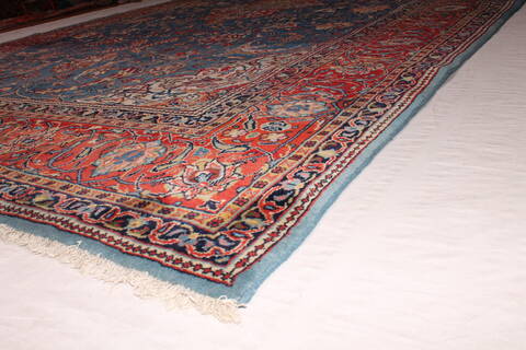 Sarouk Blue Hand Knotted 76 X 125  Area Rug 400-16970 Image 23