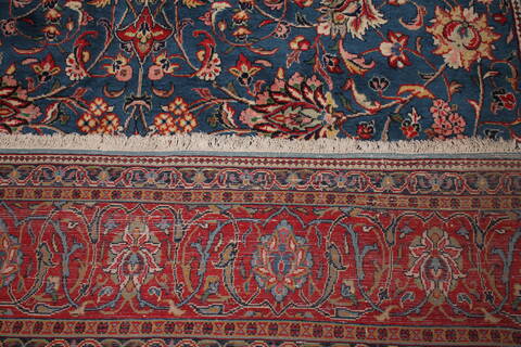 Sarouk Blue Hand Knotted 76 X 125  Area Rug 400-16970 Image 25
