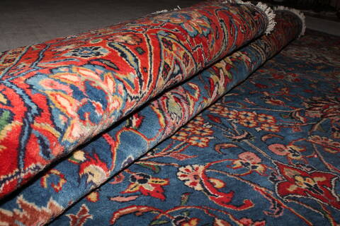 Sarouk Blue Hand Knotted 76 X 125  Area Rug 400-16970 Image 28