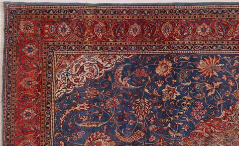 Sarouk Blue Hand Knotted 76 X 125  Area Rug 400-16970 Image 3