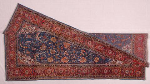 Sarouk Blue Hand Knotted 76 X 125  Area Rug 400-16970 Image 5