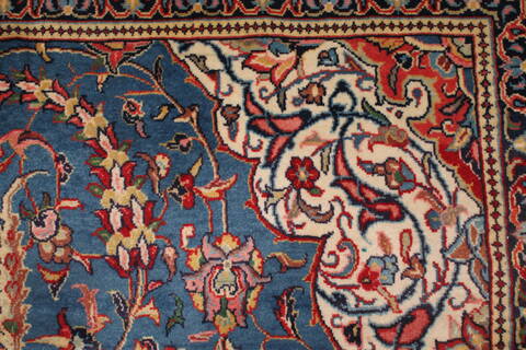 Sarouk Blue Hand Knotted 76 X 125  Area Rug 400-16970 Image 9