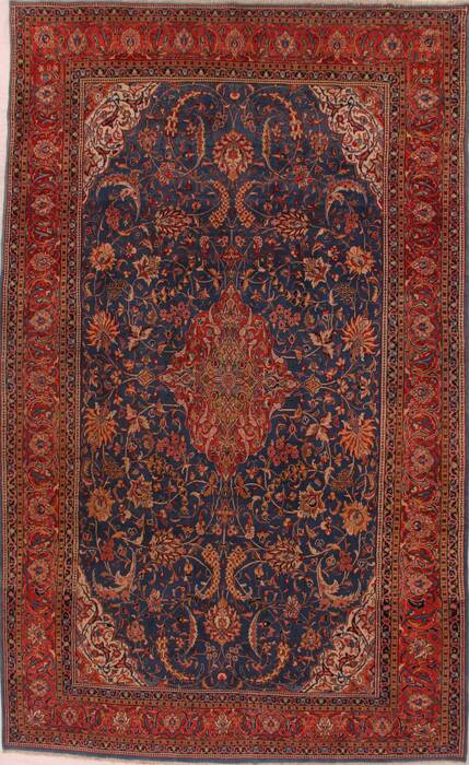 Sarouk Blue Hand Knotted 76 X 125  Area Rug 400-16970 Image 0