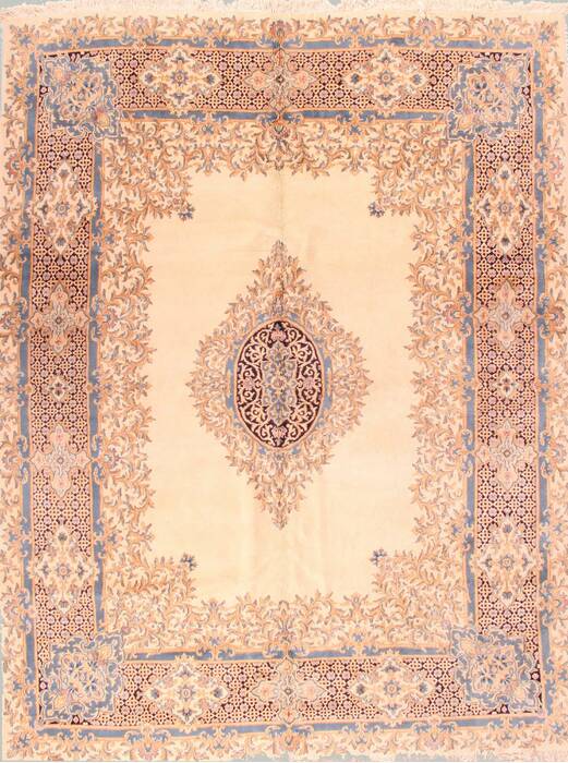 Kerman White Hand Knotted 80 X 109  Area Rug 400-16973 Image 0