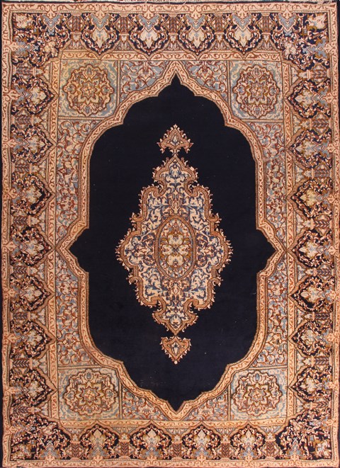 Kerman Blue Hand Knotted 811 X 123  Area Rug 400-16978 Image 0