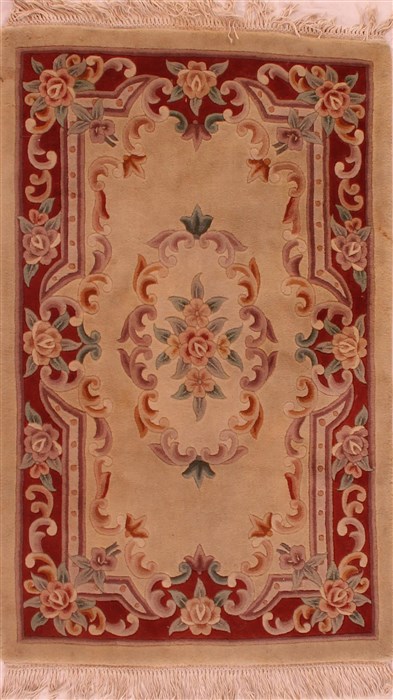 Mood White Hand Knotted 36 X 57  Area Rug 400-16984 Image 0