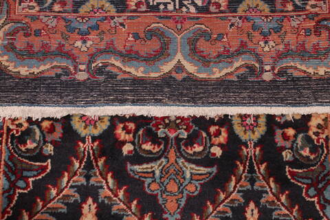 Tabriz Black Runner Hand Knotted 36 X 131  Area Rug 400-16985 Image 6