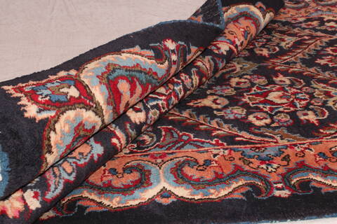Tabriz Black Runner Hand Knotted 36 X 131  Area Rug 400-16985 Image 8