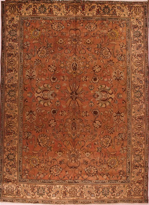 Tabriz Brown Hand Knotted 90 X 123  Area Rug 400-16994 Image 0