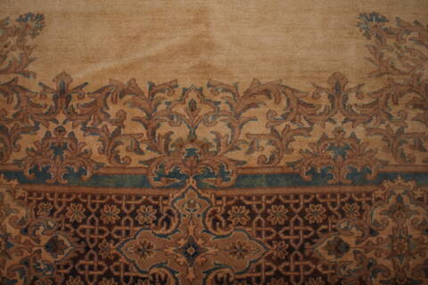 Kerman Brown Hand Knotted 79 X 99  Area Rug 400-16998 Image 20