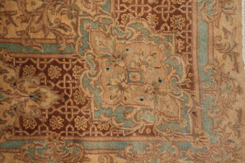 Kerman Brown Hand Knotted 79 X 99  Area Rug 400-16998 Image 22