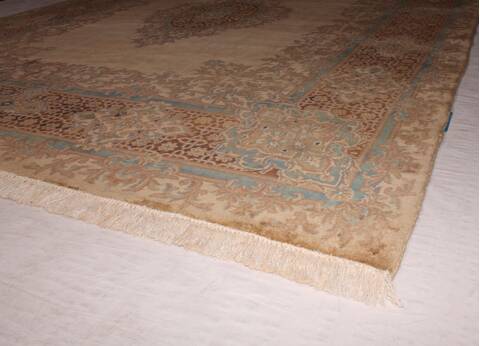 Kerman Brown Hand Knotted 79 X 99  Area Rug 400-16998 Image 23
