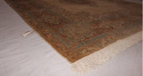 Kerman Brown Hand Knotted 79 X 99  Area Rug 400-16998 Image 24