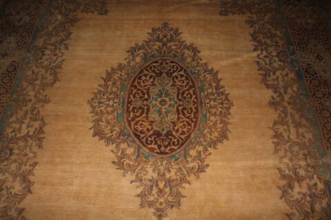 Kerman Brown Hand Knotted 79 X 99  Area Rug 400-16998 Image 27