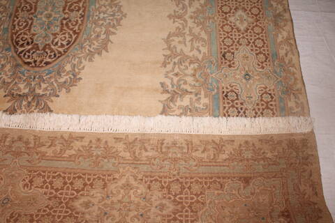 Kerman Brown Hand Knotted 79 X 99  Area Rug 400-16998 Image 28