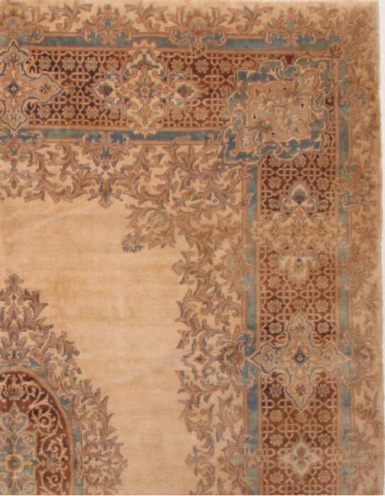 Kerman Brown Hand Knotted 79 X 99  Area Rug 400-16998 Image 31