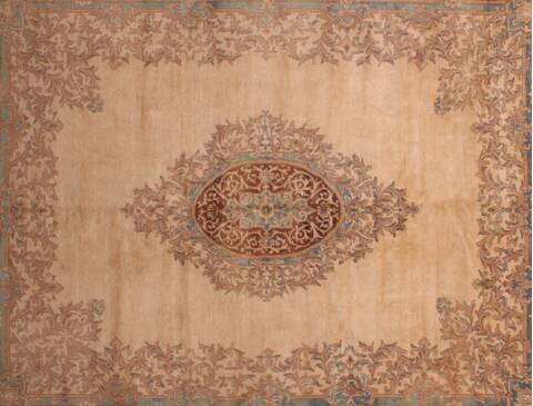 Kerman Brown Hand Knotted 79 X 99  Area Rug 400-16998 Image 32
